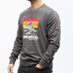 HELVETICA Sweat monaco coton Homme GRIS FONCE Sale