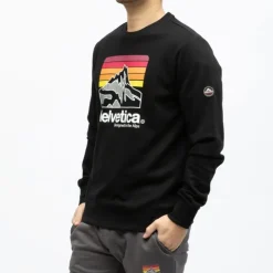 HELVETICA Sweat monaco coton Homme NOIR New