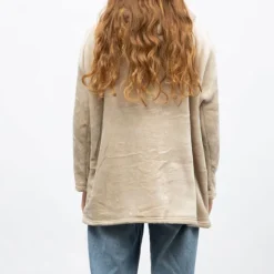 LULU CASTAGNETTE Sweat plaid à capuche avec grande poche Femme BEIGE