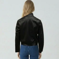 LES TROPEZIENNES PAR M.BELARBI Sweat similicuir col zippé montant Femme NOIR Clearance