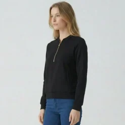 LES TROPEZIENNES PAR M.BELARBI Sweat zip granit Femme NOIR Sale