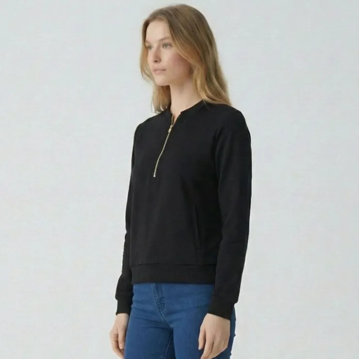 LES TROPEZIENNES PAR M.BELARBI Sweat zip granit Femme NOIR Sale