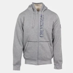 CHEVIGNON Sweat zippé à capuche fourrée surpiqures colorées Homme GRIS New