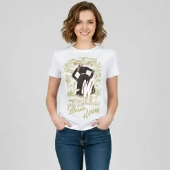 IMPERIAL T shirt imprimé coton avec écritures Femme BLANC Best