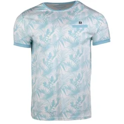 BLAGGIO Tee shirt à fleurs tropicales mogador Homme BLEU CLAIR Best