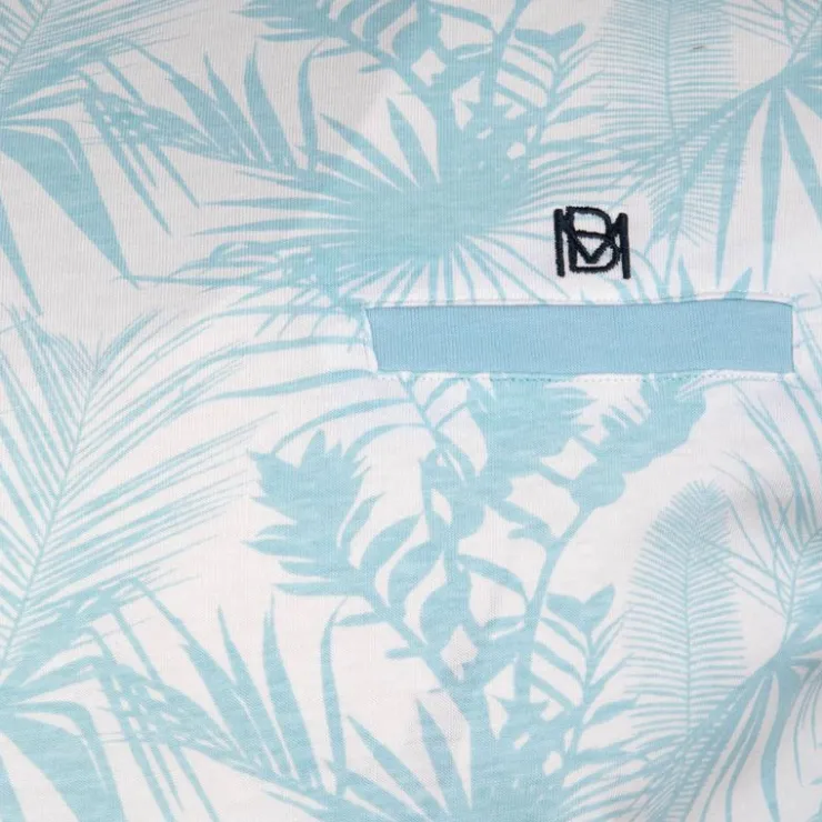 BLAGGIO Tee shirt à fleurs tropicales mogador Homme BLEU CLAIR Best
