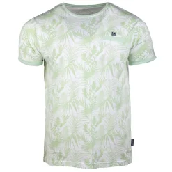 BLAGGIO Tee shirt à fleurs tropicales mogador Homme VERT CLAIR Clearance