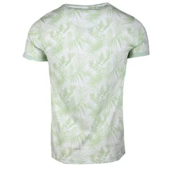 BLAGGIO Tee shirt à fleurs tropicales mogador Homme VERT CLAIR Clearance