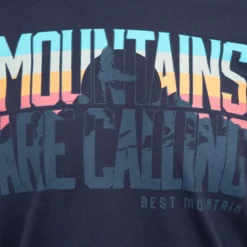 BEST MOUNTAIN Tee shirt ajusté Mountains are calling coton Homme BLEU FONCE Online