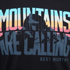BEST MOUNTAIN Tee shirt ajusté Mountains are calling coton Homme NOIR