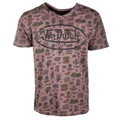 VON DUTCH Tee shirt allover logo poitrine Homme VIOLET Clearance
