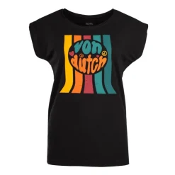 VON DUTCH Tee shirt ample logo poitrine Femme NOIR Clearance