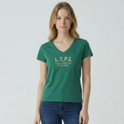 LES TROPEZIENNES PAR M.BELARBI Tee shirt astrakan cryosol Femme VERT New