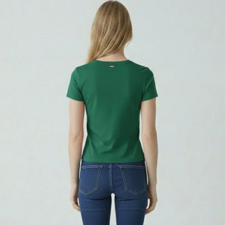 LES TROPEZIENNES PAR M.BELARBI Tee shirt astrakan cryosol Femme VERT New