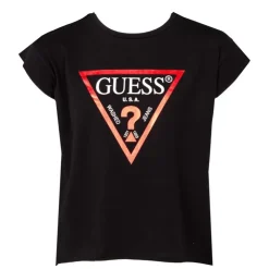 GUESS Tee shirt avec grand logo rouge col rond Enfant NOIR Clearance