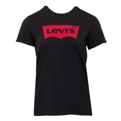 LEVI'S Tee shirt avec grand logo rouge coton Femme NOIR Hot