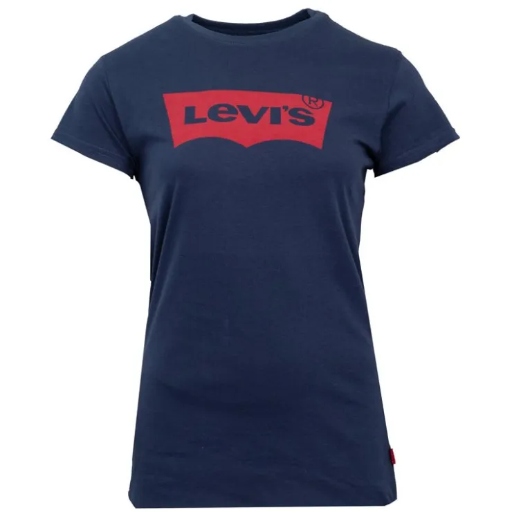 LEVI'S Tee shirt avec grand logo rouge coton Femme BLEU FONCE Hot