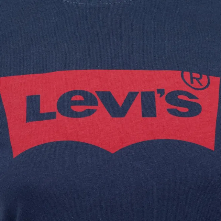 LEVI'S Tee shirt avec grand logo rouge coton Femme BLEU FONCE Hot