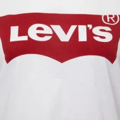 LEVI'S Tee shirt avec grand logo rouge coton Femme BLANC Discount
