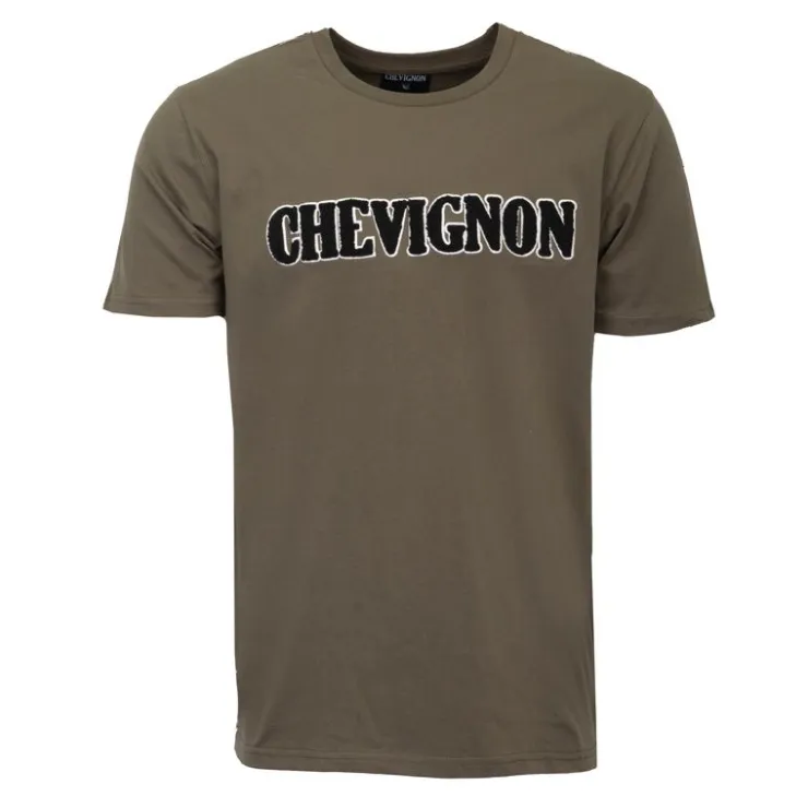 CHEVIGNON Tee shirt avec logo fausse fourrure Homme KAKI Discount