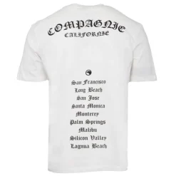 COMPAGNIE DE CALIFORNIE Tee shirt basique coton avec imprimé villes américaines Homme BLANC ECRU Discount