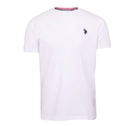 US POLO Tee shirt basique doux coton logo brodé Homme BLANC