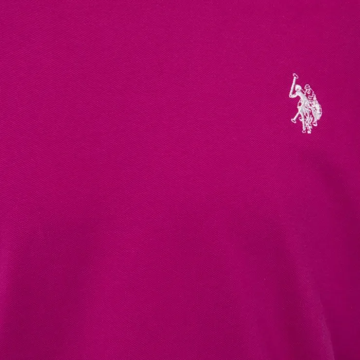 US POLO Tee shirt basique doux coton logo brodé Homme ROSE Sale