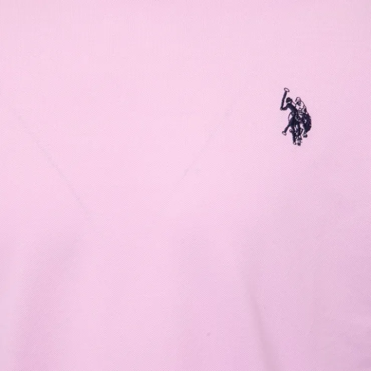 US POLO Tee shirt basique doux coton logo brodé Homme ROSE CLAIR Hot