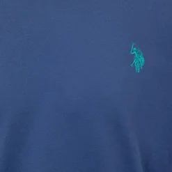 US POLO Tee shirt basique doux coton logo brodé Homme BLEU New