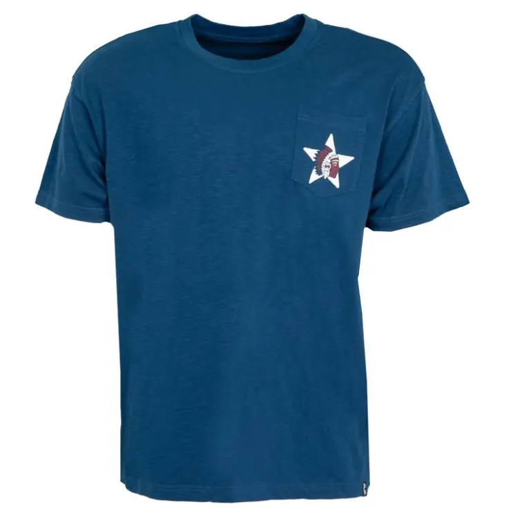 WHEELS AND WAVES Tee shirt basique imprimé étoile dos Homme BLEU FONCE Discount