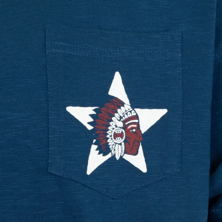 WHEELS AND WAVES Tee shirt basique imprimé étoile dos Homme BLEU FONCE Discount