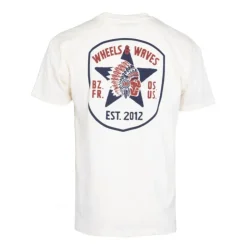 WHEELS AND WAVES Tee shirt basique imprimé étoile dos Homme BLANC ECRU Discount