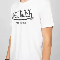 VON DUTCH Tee shirt basique logo délavé col rond coton Homme BLANC Best