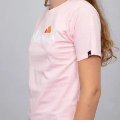 ELLESSE Tee shirt basique logo poitrine couleur unie Femme ROSE CLAIR Clearance