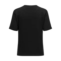 JDY Tee shirt basique mila coton col rond Femme NOIR Sale
