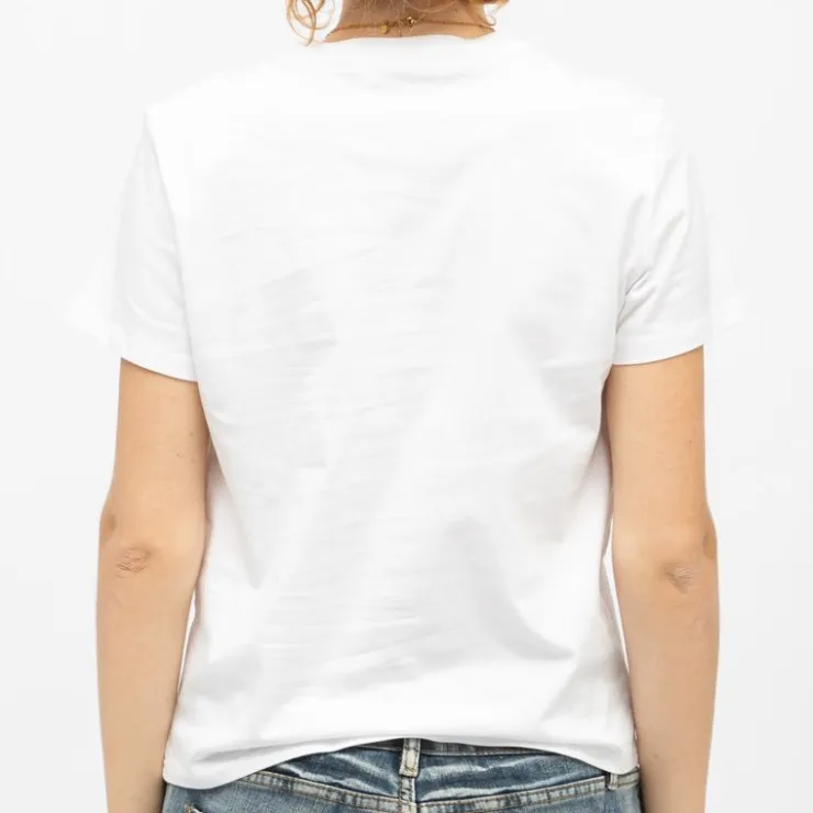 LA PETITE ETOILE Tee shirt coeur relief imprimé Love Femme BLANC Hot