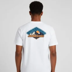 JACK & JONES Tee shirt mine col rond motif soleil levant Homme BLANC Discount
