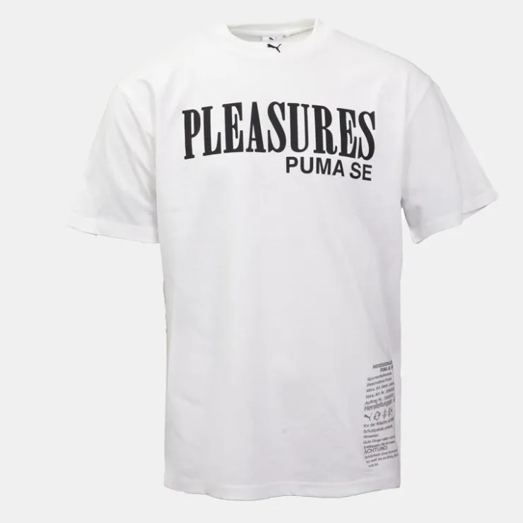 PUMA Tee shirt x Pleasures avec inscription Homme BLANC Discount