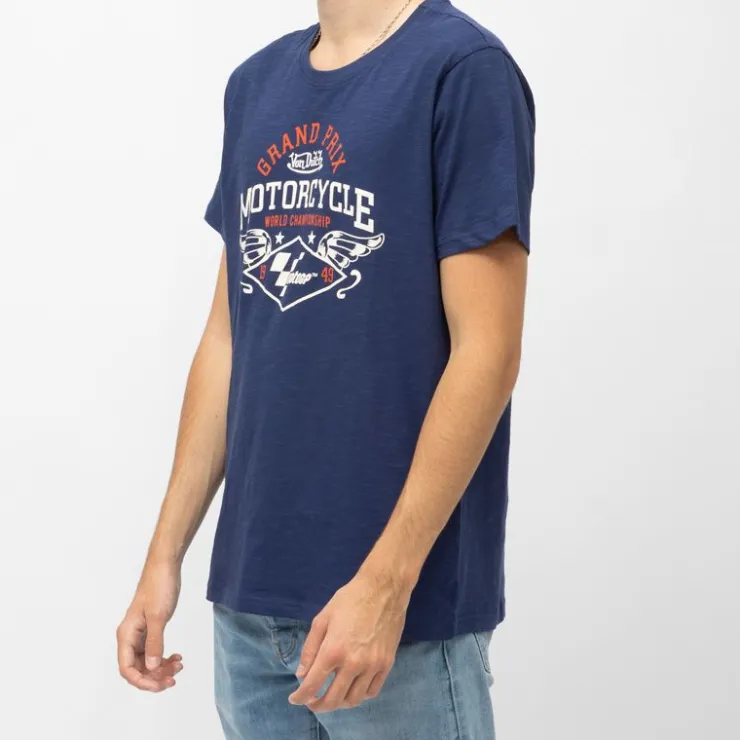 VON DUTCH Tee shirt bleu marine coton logo Grand Prix moto gp world championship Homme BLEU FONCE Online