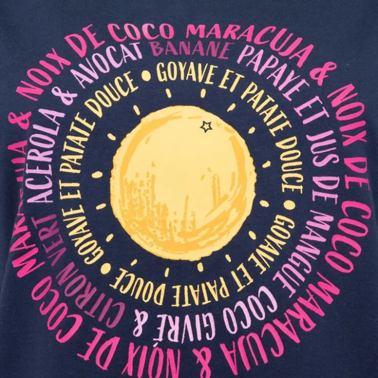 LA PETITE ETOILE Tee shirt bleu marine coton Soleil Femme BLEU FONCE New