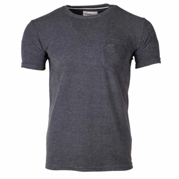 CERRUTI Tee shirt brodé uni Homme GRIS FONCE New