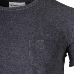 CERRUTI Tee shirt brodé uni Homme GRIS FONCE New