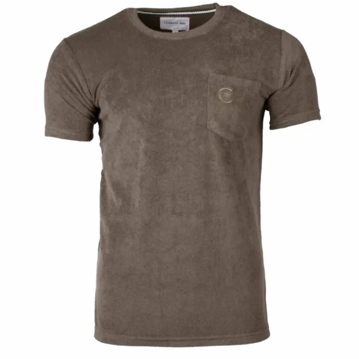 CERRUTI Tee shirt brodé uni Homme KAKI Clearance