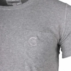 CERRUTI Tee shirt brodé uni Homme GRIS CLAIR New