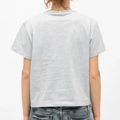 LA PETITE ETOILE Tee shirt carré basique chiné tomi Femme GRIS Best