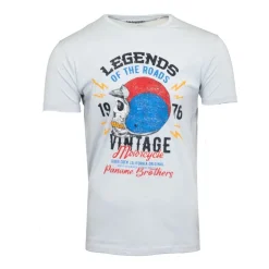 PANAME BROTHERS Tee shirt casque moto coton squelette Homme BLANC Online