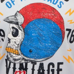 PANAME BROTHERS Tee shirt casque moto coton squelette Homme BLANC Online