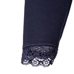 BURTON OF LONDON Tee shirt chaud à dentelle col V ysia Femme BLEU FONCE