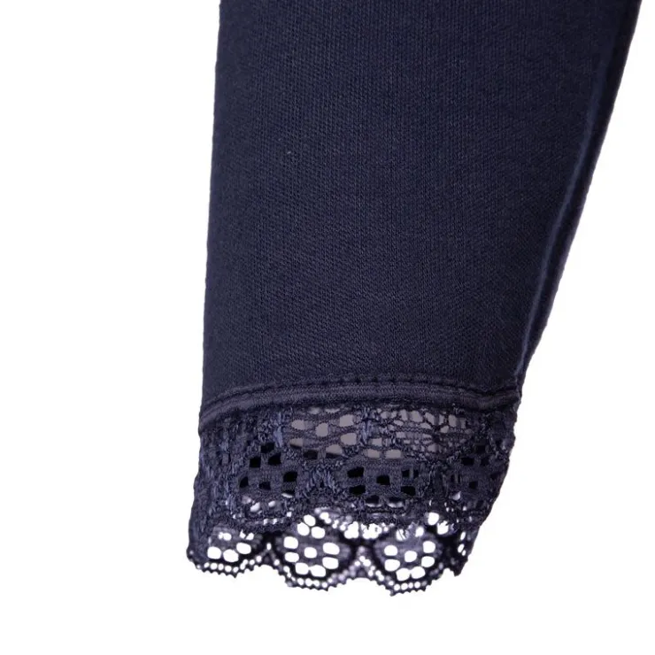 BURTON OF LONDON Tee shirt chaud à dentelle col V ysia Femme BLEU FONCE