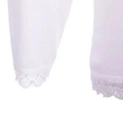 BURTON OF LONDON Tee shirt chaud à dentelle col V ysia Femme BLANC